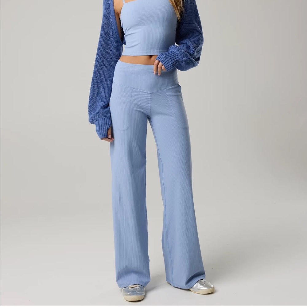 Aerie High Waisted Ribbed Trouser